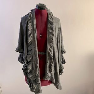 Gray sweater shawl